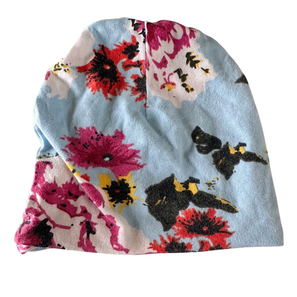 Baby Be Mine Newborn Blue Floral Print Hat
